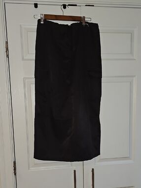 Women's Black Cargo Maxi Skirt